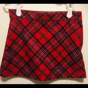 Janie and Jack red plaid skirt
